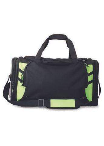 Aussie Pacific Tasman Sports Bag 4001 Active Wear Aussie Pacific Black/Neon Green  